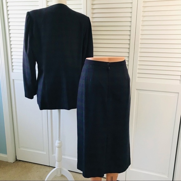 LE SUIT Plaid Fully Lined Polyester Blend 2 Piece Skirt Suit Size 14 - Picture 7 of 14